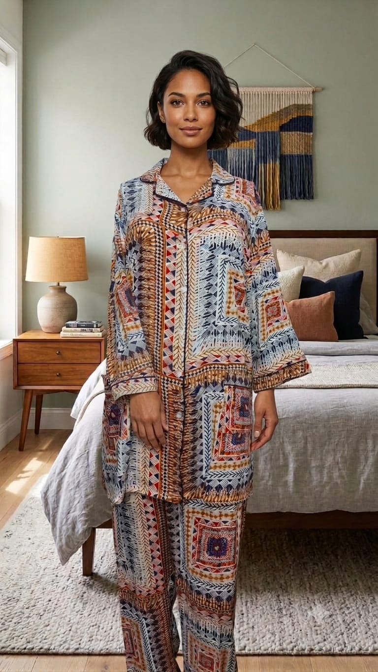 Women's Linen Nightwear Co-Ord Set