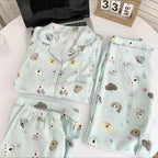 Teddy Bear Dream 3-Piece Cotton Pajama Set | Short Sleeve Shirt, Shorts & Trousers